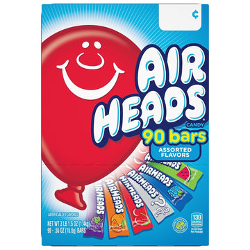 Airheads Candy Bars, Variety Bulk Box, Chewy Full Size Fruit Taffy, Back To School, Halloween, Non Melting, Concessions, Parties