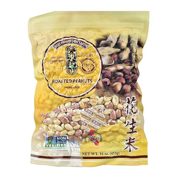 Kh Asian Style Roasted Peanuts  100% Natural (Pack Of 2 16Oz Vacuum Sealed Bags)