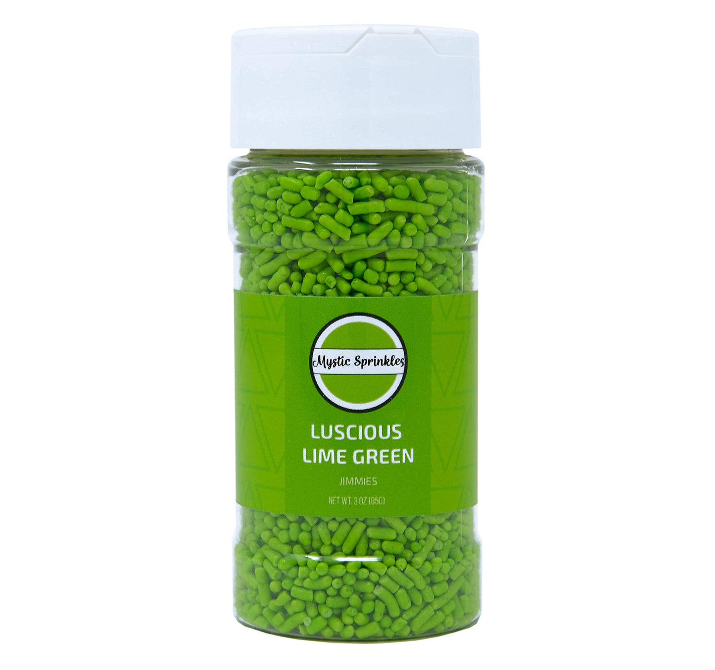 Mystic Sprinkles Solid Color Jimmy Sprinkles (Luscious Lime Green Jimmies 3Oz)