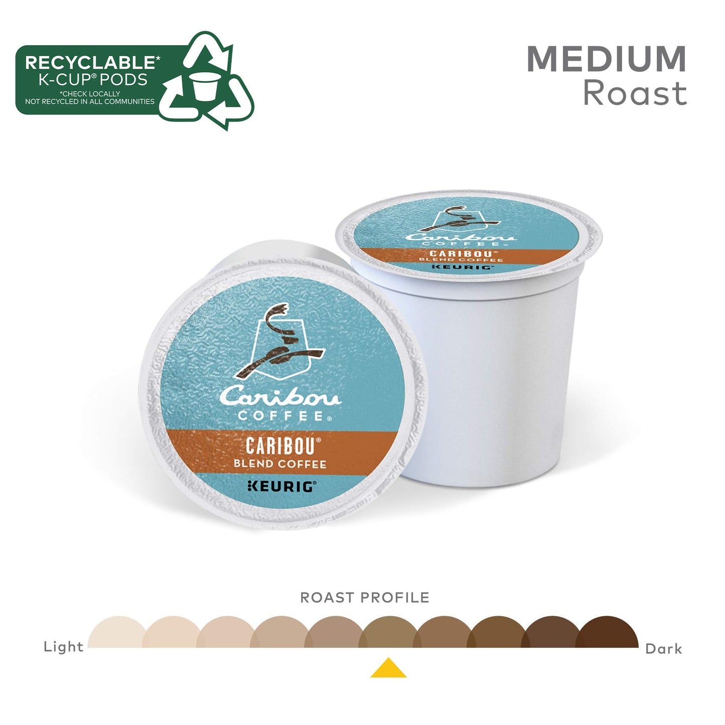 Caribou Coffee Caribou Blend, Single-Serve Keurig K-Cup Pods, Medium Roast Coffee, 24 Count (Pack Of 4)