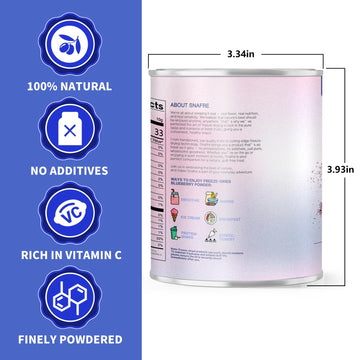 Blueberry Powder, 6.7Oz Freeze Dried Blueberry Pow Der, Freeze Dried Fruit Powder, No Sugar & Additives, Great For Oatmeal, Cere