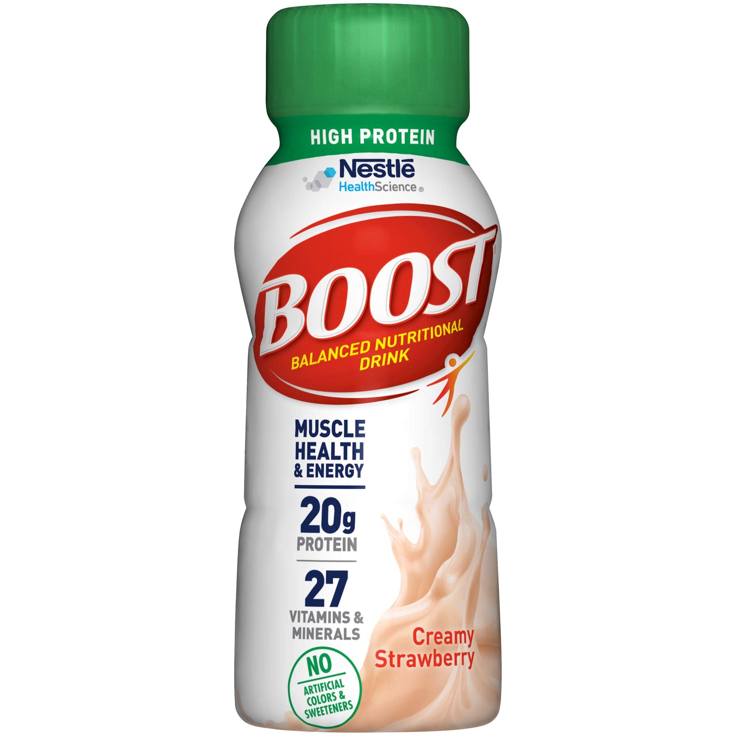 BOOST High Protein Balanced Nutritional Drink, Creamy Strawberry, 8 Ounce Bottle (Pack of 24)