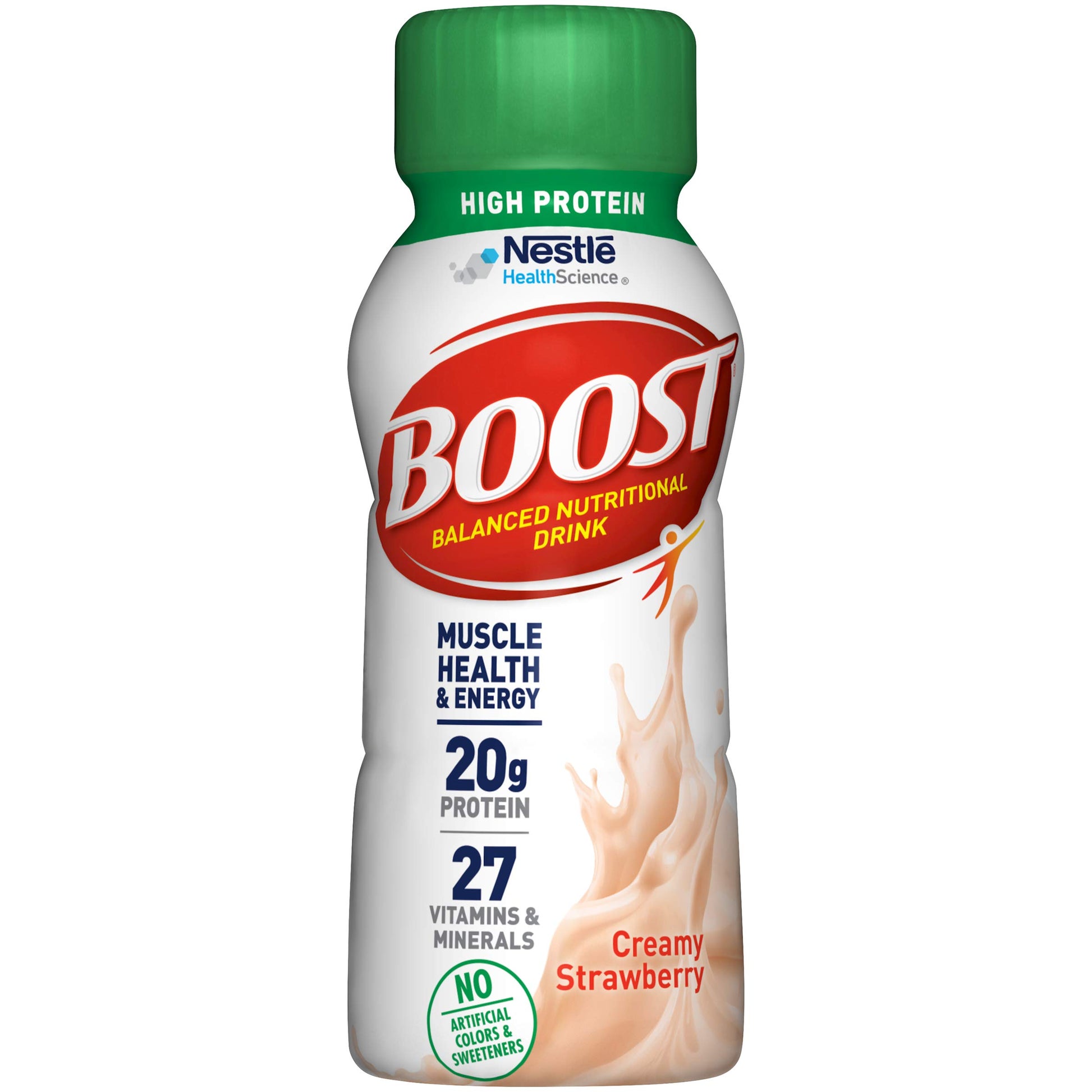 BOOST High Protein Balanced Nutritional Drink, Creamy Strawberry, 8 Ounce Bottle (Pack of 24)