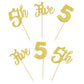 24 Pcs 5Th Birthday Cupcake Toppers Glitter Five Cupcake Picks Number 5 Birthday Cupcake Decorations For Baby Shower Kids 5Th Bi
