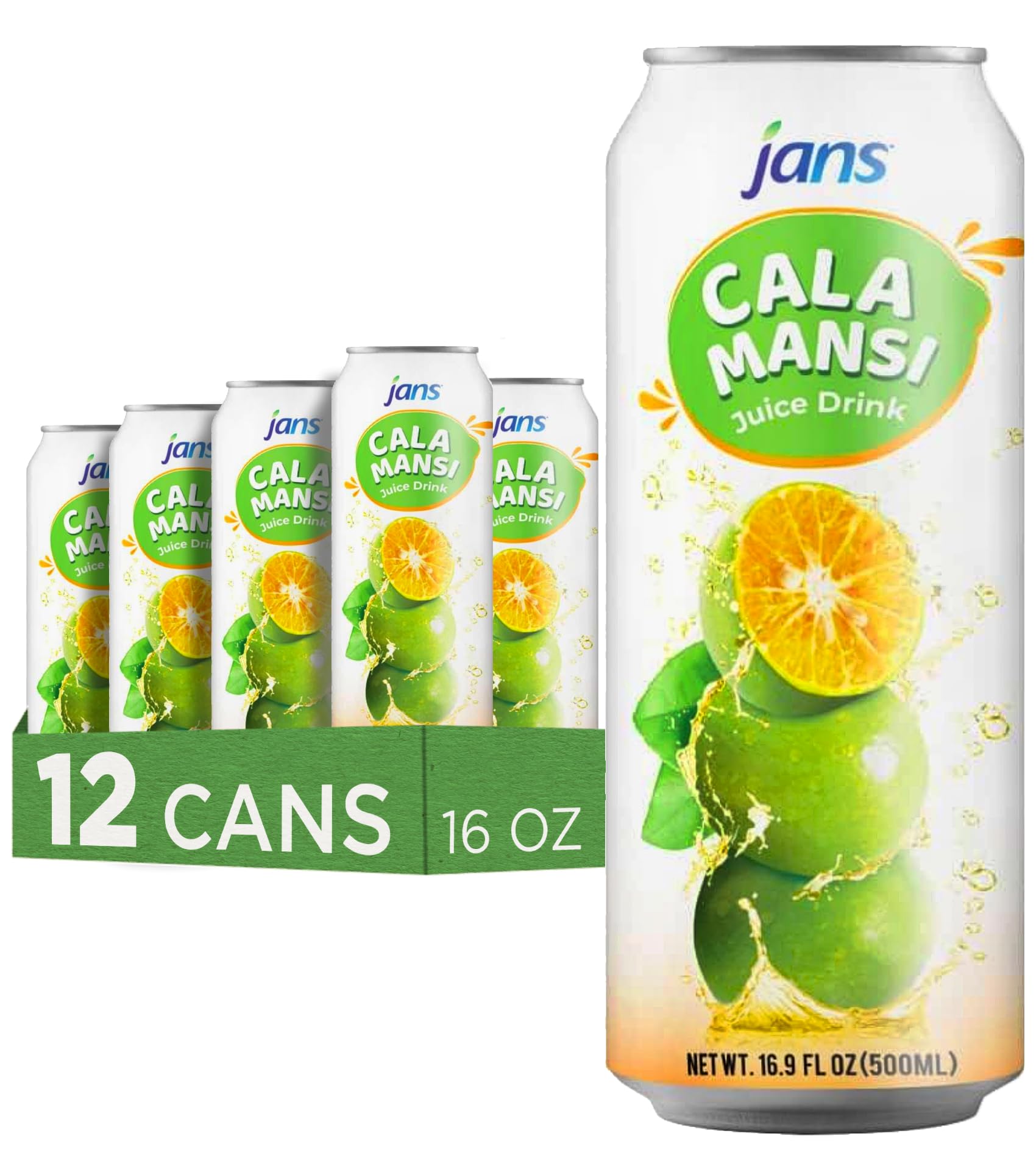 Jans Calamansi Juice Drink, 100% Pure Extract, No Sugar Added, 16.9 oz (Pack of 12)