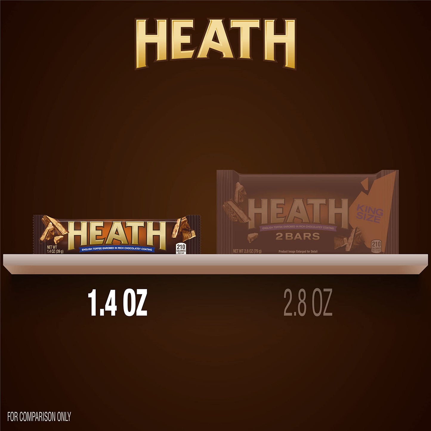 HEATH Milk Chocolate English Toffee Full Size, Bulk, Individually Wrapped Candy Bars, 1.4 oz (18 count)