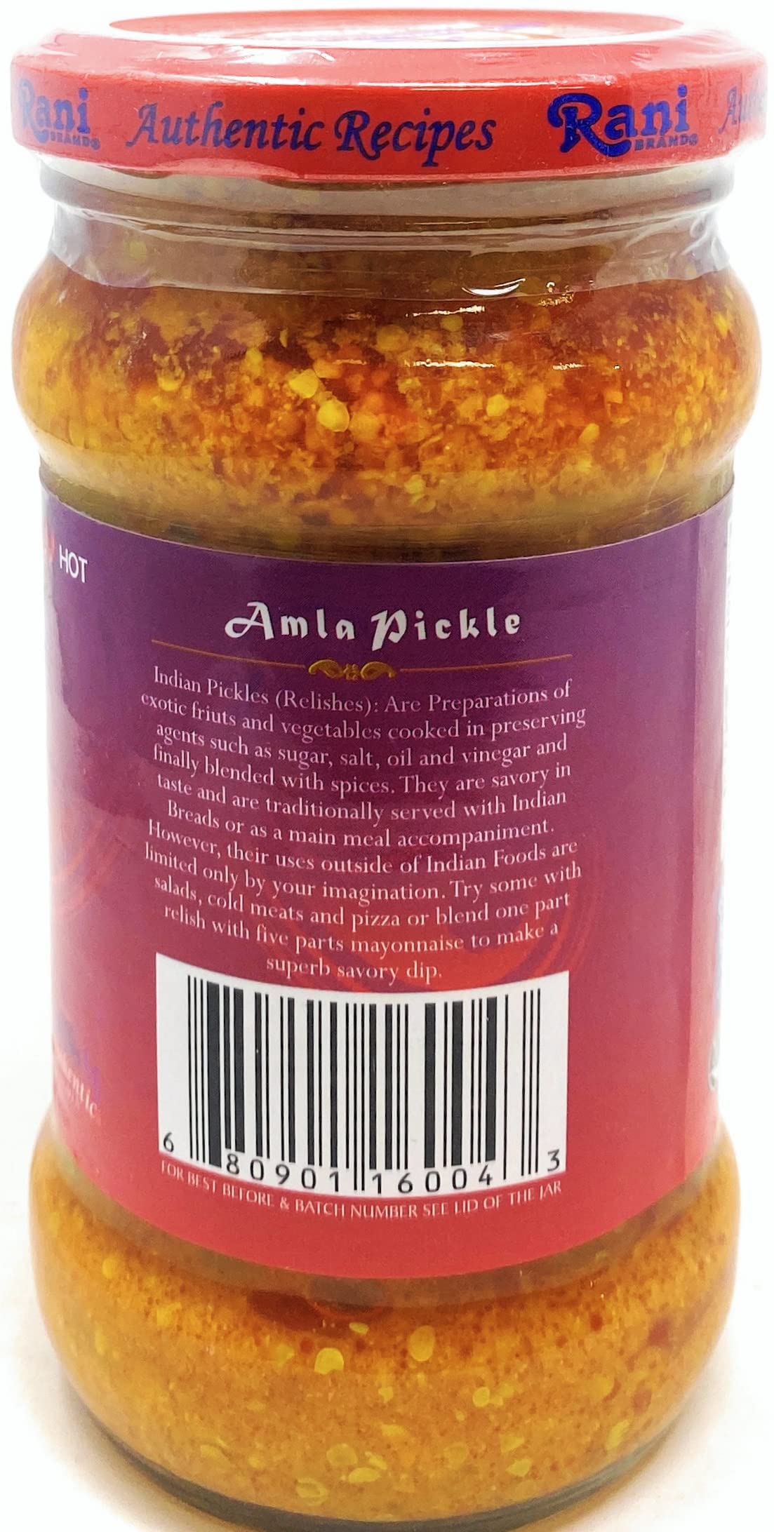 Rani Amla Pickle (Spicy Gooseberry Relish With Spices) 10.5Oz (300G) Glass Jar ~ Vegan | Gluten Free | Non-Gmo | No Colors | Pop