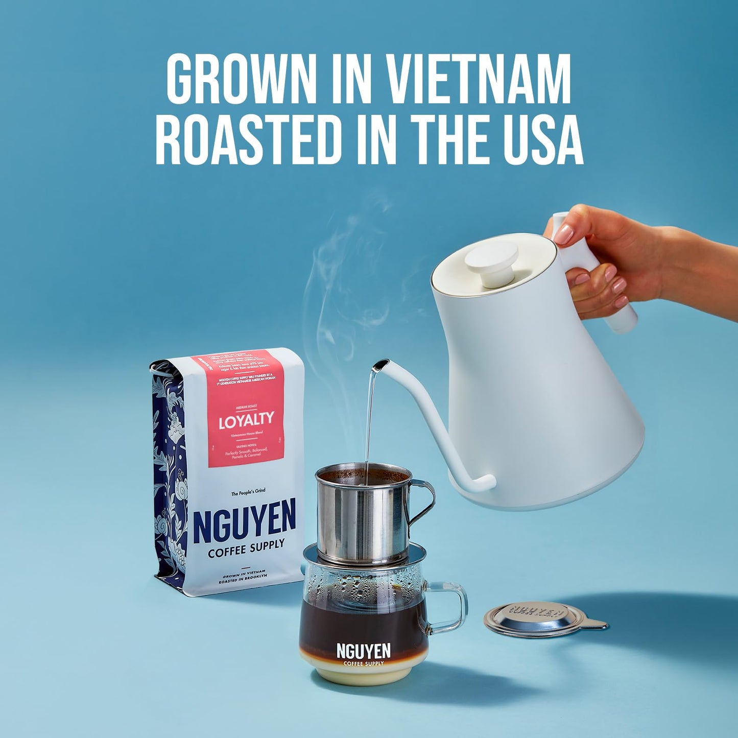 NGUYEN COFFEE SUPPLY Medium Roast Whole Coffee Beans, Low Acid, High Caffeine, 80 Ounce Bag, Vietnamese Single Origin
