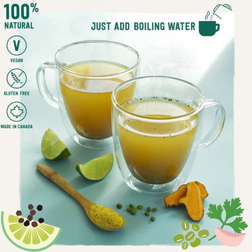 SPROUTED Mung Sipping Broth | MILD & SOOTHING with LEMON & TURMERIC | Plant Protein | Vegan Soup Powder | 100% Natural | Gluten-