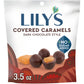 Lilys Dark Chocolate Style No Sugar Added, Covered Caramels Bag, 3.5 Oz