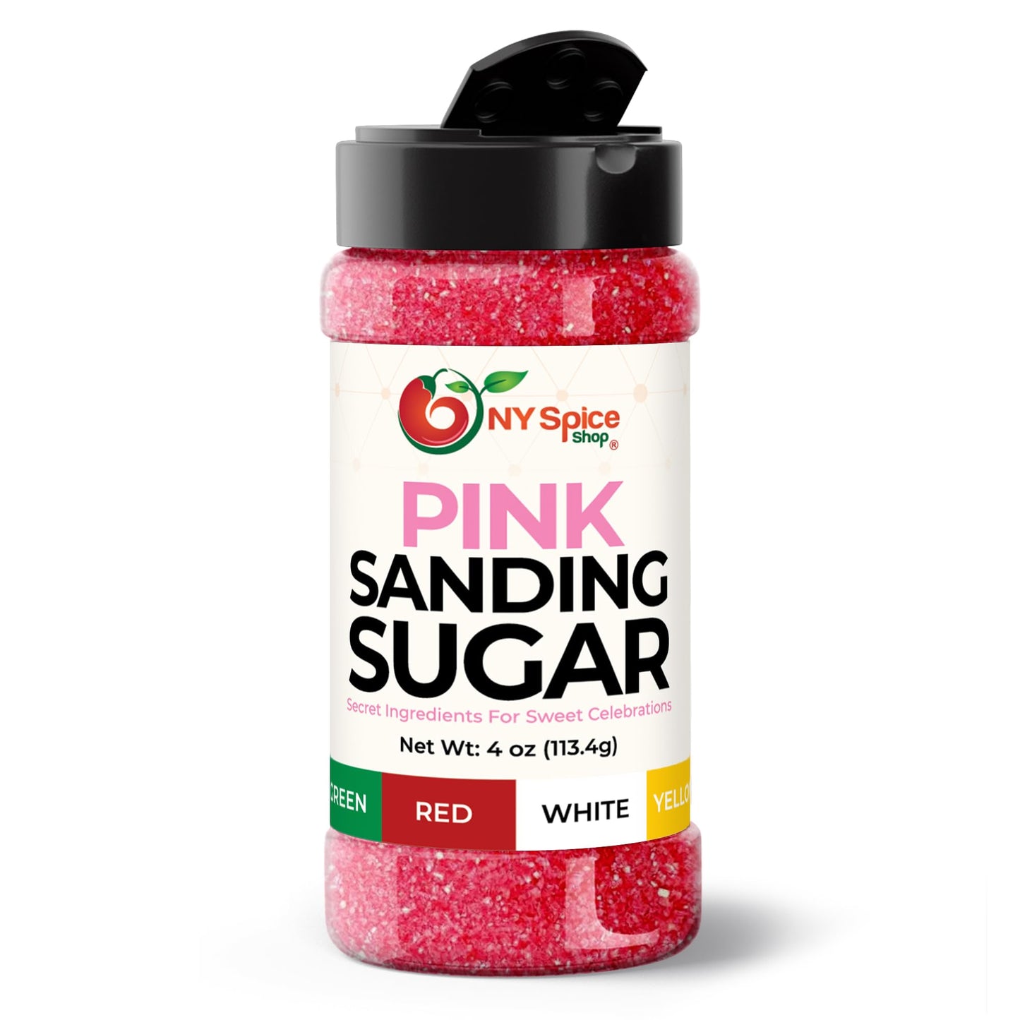NY Spice Shop Sanding Sugar Collection - Pink Sanding Sugar, 4 Ounce Pack