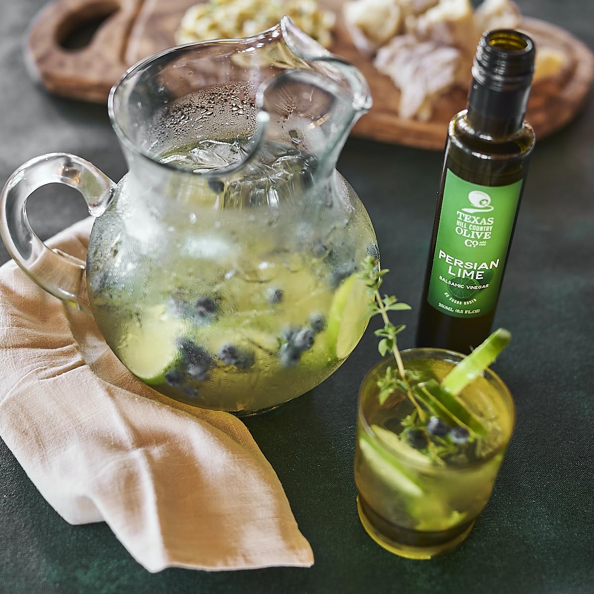 Persian Lime Balsamic Vinegar - Gourmet Barrel Aged Infused Balsamic Vinegar - Great For Dressing Dipping Glazing - No Artificia