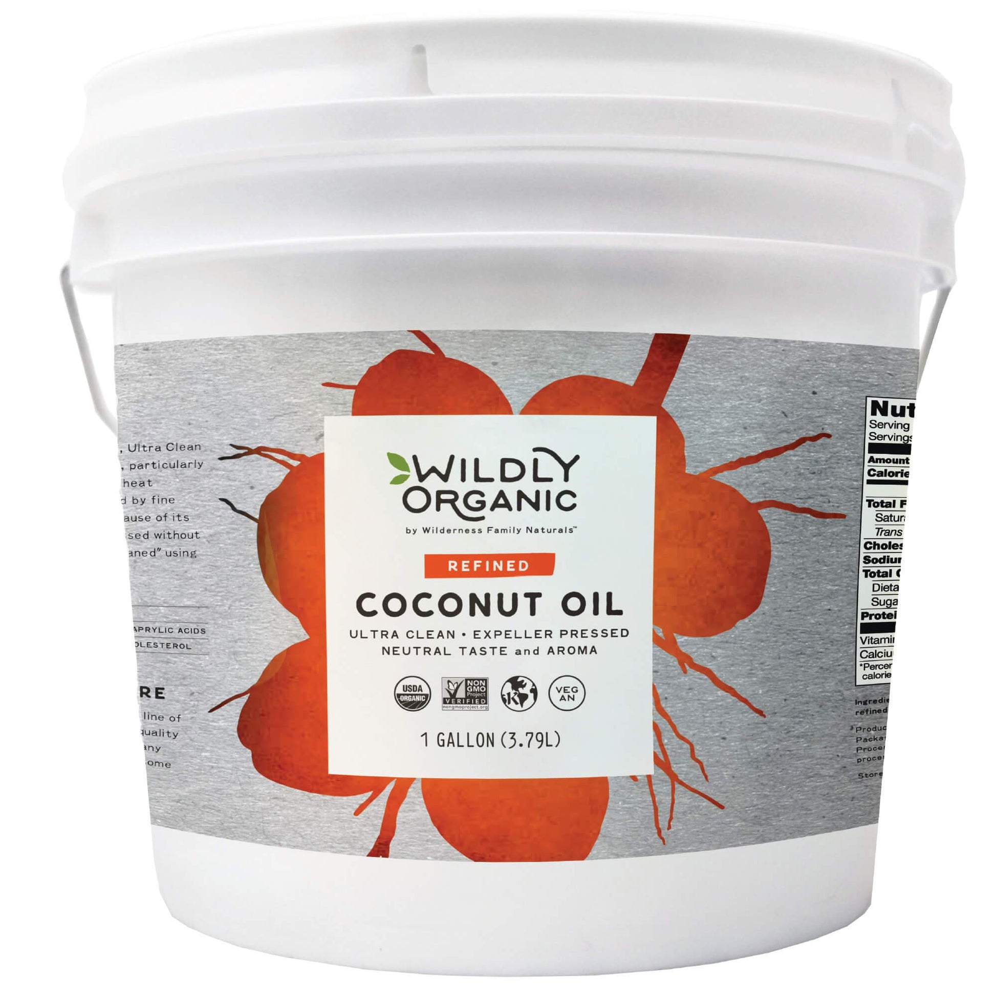 Wildly Organic Refined Coconut Oil 128 Fl Oz, 1 Gallon - Organic, Non-GMO, Vegan, RBD, MCT, No Coconut Flavor or Aroma (Neutral 