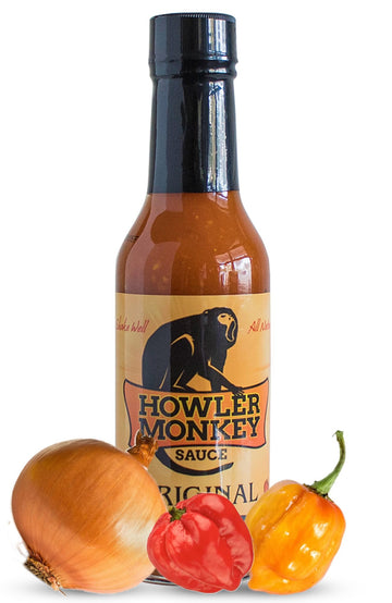 Howler Monkey Sauce Original - Panamanian Style Hot Sauce By Aji Chombo Peppers From The Caribbean - Gluten-Free, No Carbs, Low