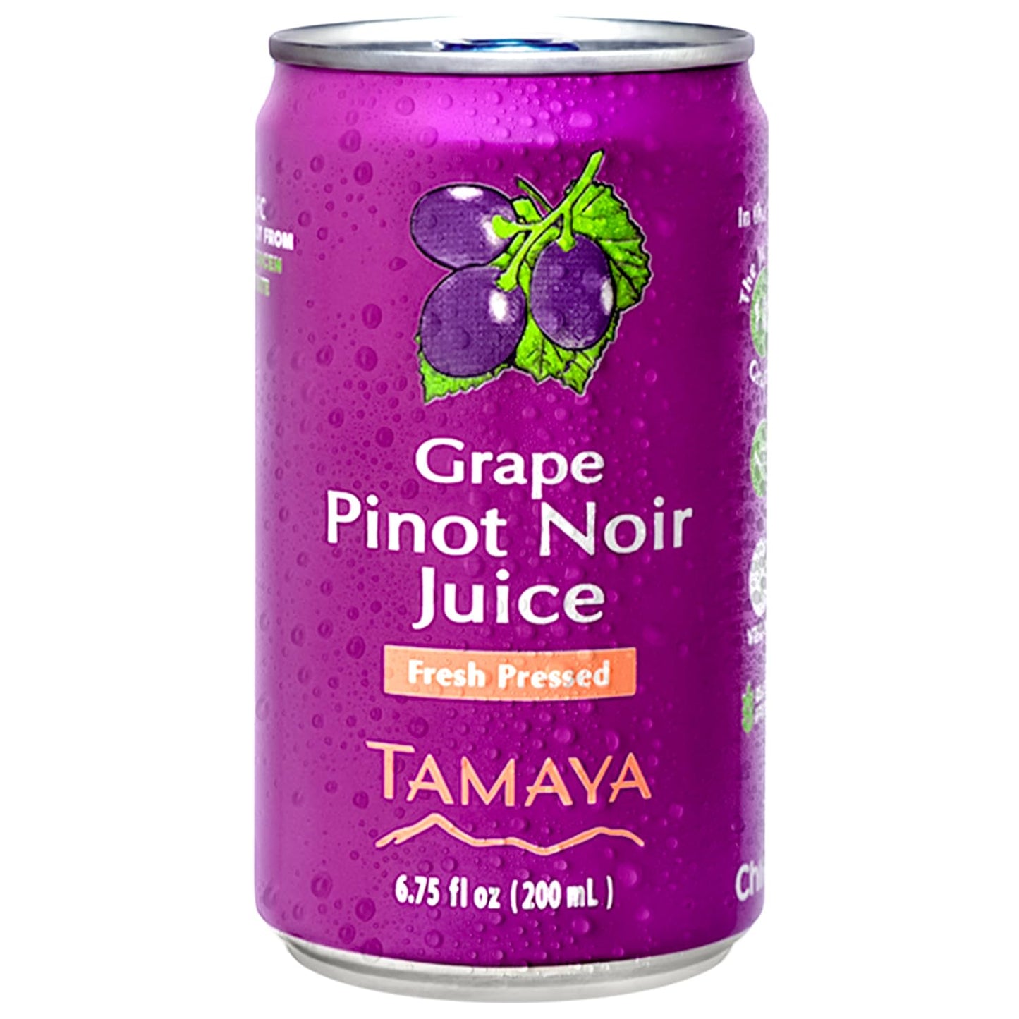 TAMAYA Pinot Noir Grape Juice, NFC, No Sugar Added, Vegan Friendly, 6.75 Fl Oz Mini Cans, Pack of 12
