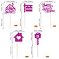 Rssta i Cupcake Toppers 30 Pack, Paper, Housewarming Party Decorations, Purple Design 1