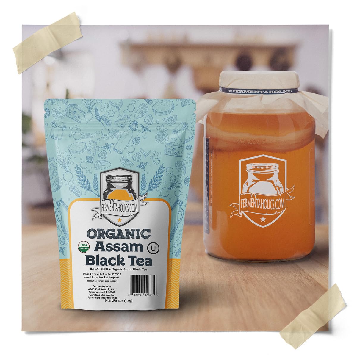 Fermentaholics Usda Certified Organic Loose-Leaf Assam Black Tea - Perfect For Homebrewing Kombucha, Hot Tea, And Iced Tea - Ou