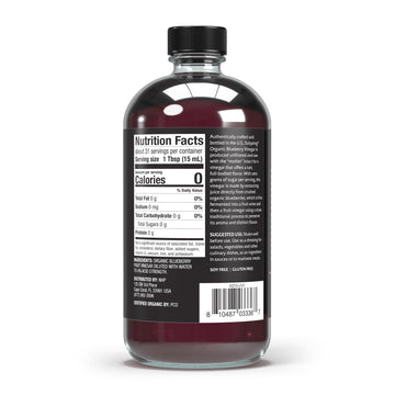Dr. Mercola Solspring Organic Blueberry Vinegar, 2 Bottle (16 Fl. Oz.), Tart, Full-Bodied Flavor, Non Gmo, Soy Free, Gluten Free, Usda Organic