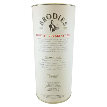 Brodies Tea, Scottish Breakfast Tea, Black Tea Imported From Scotland, Canister Of 50 Bags (Pack Of 1)
