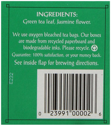 Triple Leaf Tea, Jasmine Green Tea, 20 Tea Bags