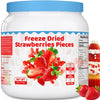 Large 18Oz Freeze Dried Strawberries - Big Can Of 100% Natural Sweet Dry Frozen Strawberry Pieces  No Gluten & No Allergen  Resealable Container For Snacks  Baking  Yogurt  Smoothies  510G