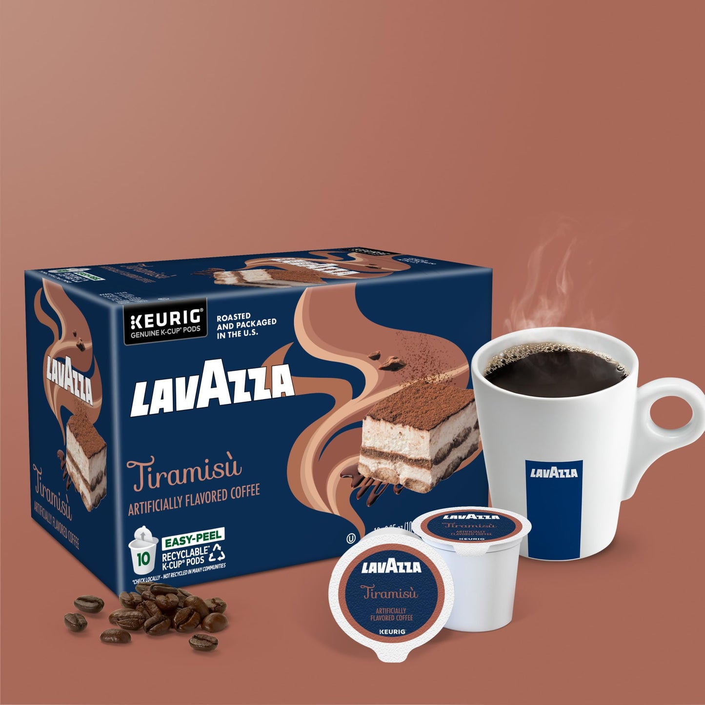 Lavazza Tiramis Coffee  Single Serve Keurig K-Cup Pods  Flavored Coffee  60-Count Box (6 Packs of 10)