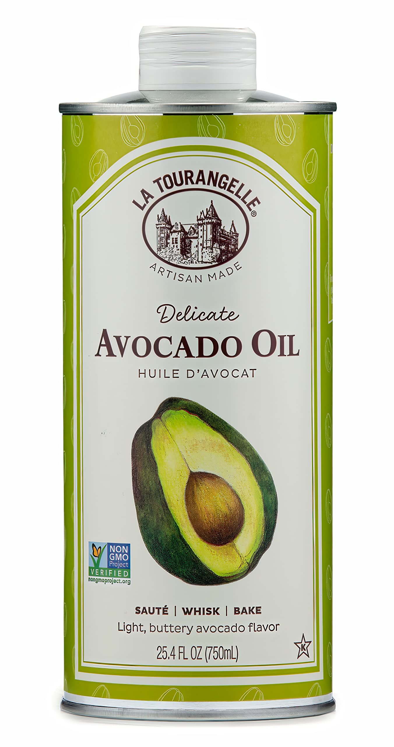 La Tourangelle  Avocado Oil  All-Natural Handcrafted from enhanced Avocados  Great for Cooking  as Butter Substitute  and for Skin and Hair  25.4 fl oz
