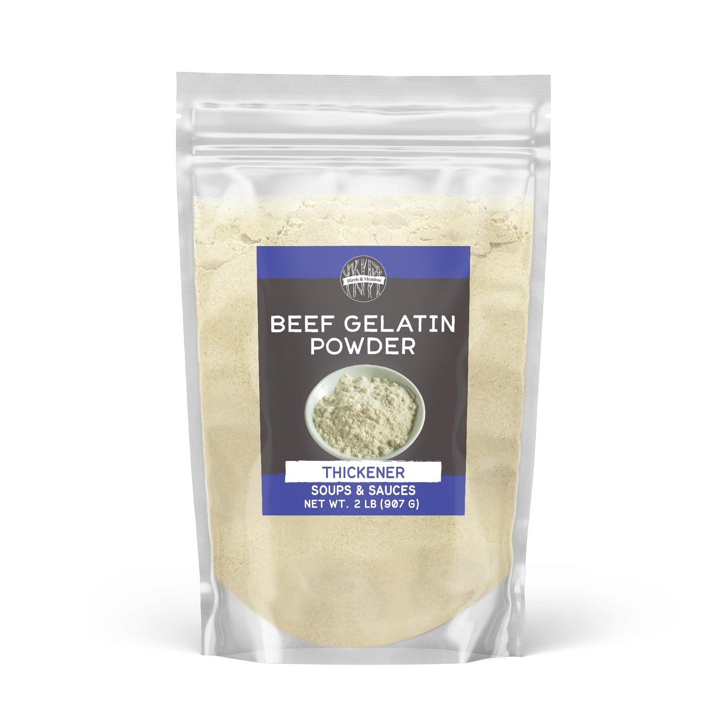Birch & Meadow Beef Gelatin Powder, 2 lb, Unflavored, Soup & Sauces, Thickener
