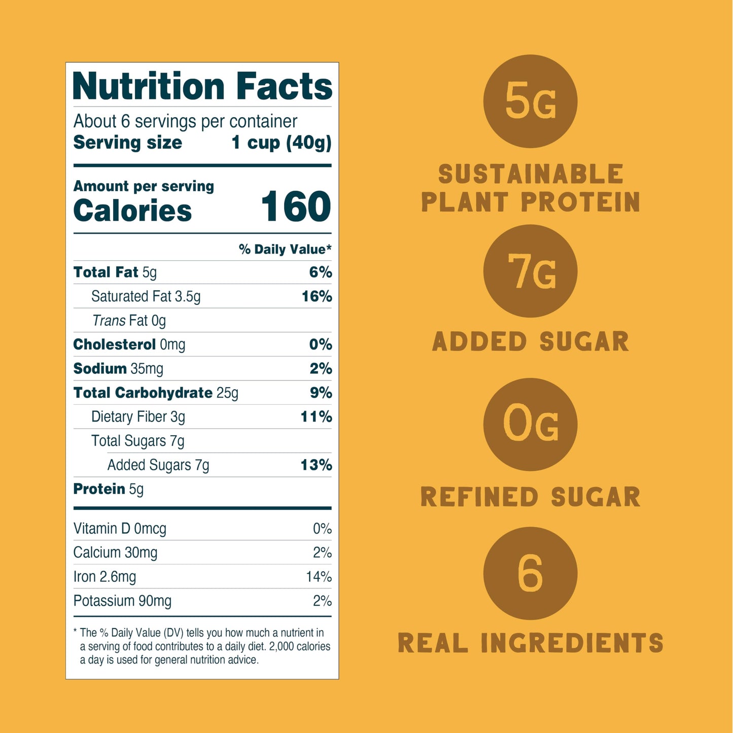 Seven Sundays Oat Protein Cereal, Simply Honey, 8 Oz Bag (Pack of 6), Gluten Free, 5g Upcycled Protein, 0g Refined Sugar, Crunch