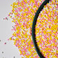 NIPEOR Nonpareils Sprinkles Edible Pearl Sprinkles 130g/4.6oz Yellow Pink for Cake Decorating, Baking, Ice Cream, Cupcakes