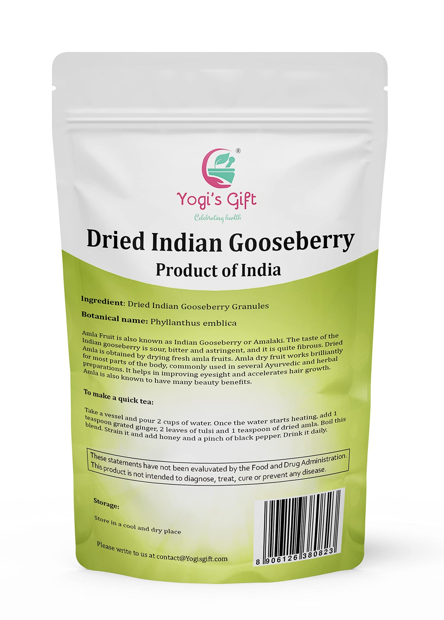 Dried Amla/Gooseberry Cut & Sifted 1 LB | Rich in Vitamin C, Fibre | Phyllanthus emblica | by Yogis Gift