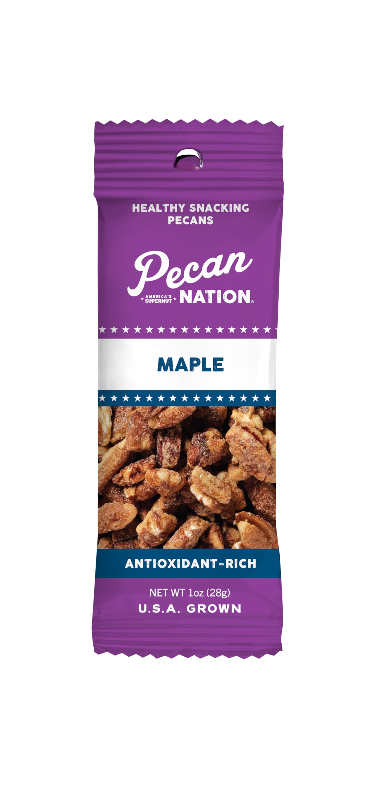 Pecan Nation Maple Roasted Pecan Pieces, Healthy Snack, 8 Count (2 Pack)