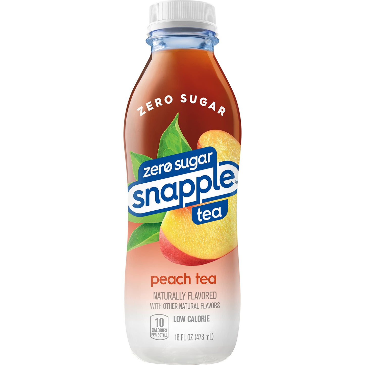 Snapple Zero Sugar Peach Tea  16 fl oz recycled plastic bottle  6 pack