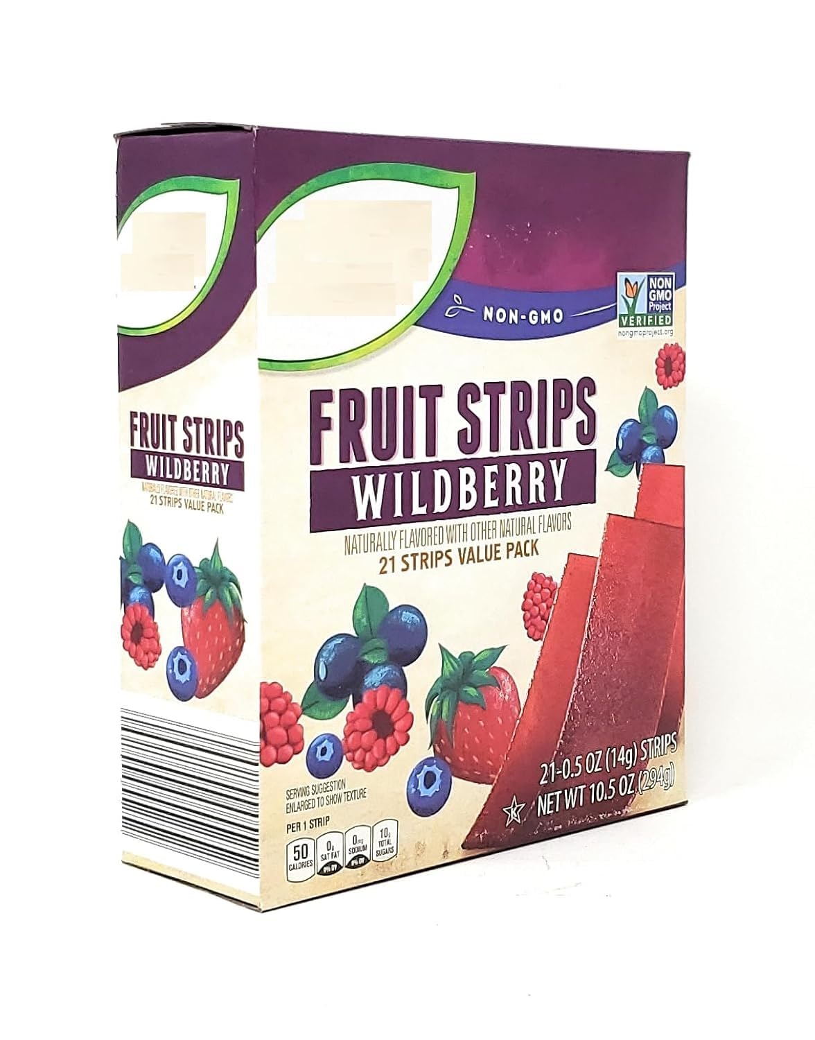NON-GMO Fruit Strips, Wildberry, 21 Strips Value Pack 10.5 oz/294g (Pack of 1)