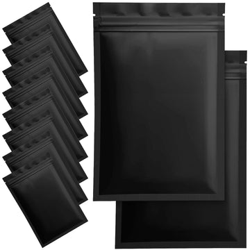 Aictimo 100 Pack Smell Proof Mylar Bags For Food Storage - 5.5 X 7.8 Inch Resealable Packaging Pouch Bags For Small Business Lip