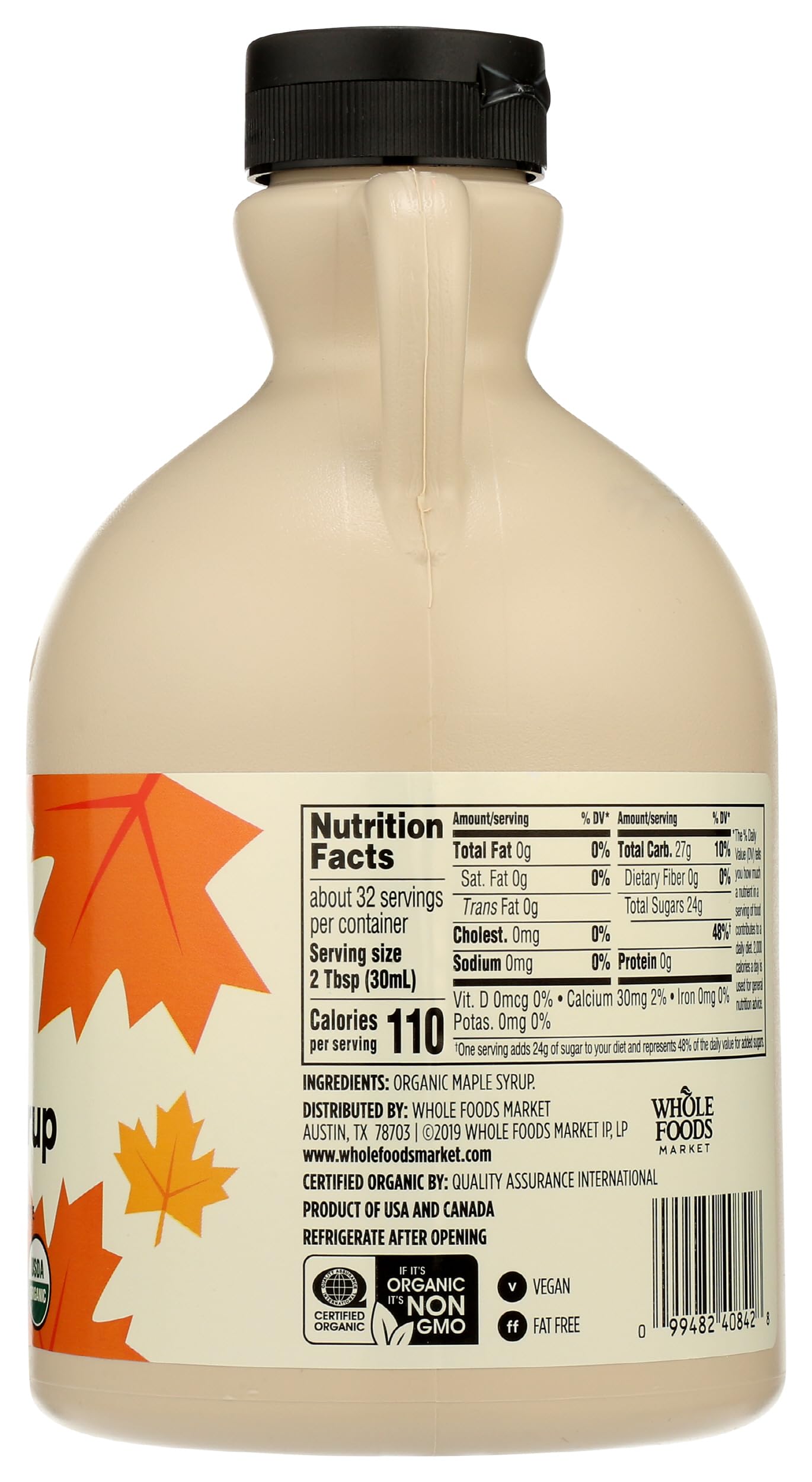 365 by Whole Foods Market Organic Grade A Dark Maple Syrup, 32 Fl Oz - Natural Sweetener for Cooking and Baking