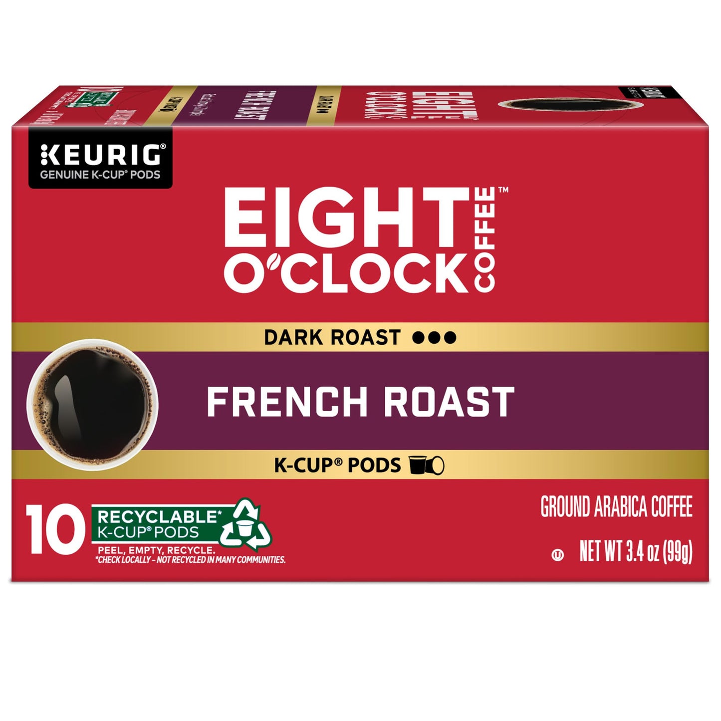 Eight OClock Coffee French Roast  Single-Serve Coffee K-Cup Pods  Dark Roast  60 Count