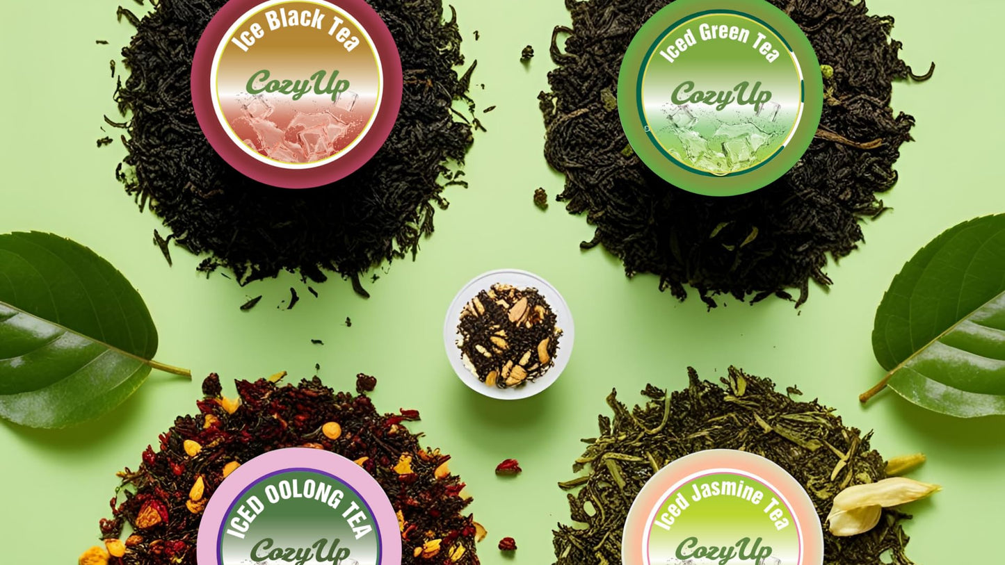 Cozy Up Iced Sweet Tea Variety Pack - 36 Count Single Serve Pods for Keurig - Sweetened Black, Green, Jasmine Green & Oolong Black Tea