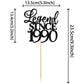 Rssta i Cake Topper, Glitter 35th Birthday Decoration, Black, Legend Since 1990, Cheers to 35 Years, Party Cake Decor