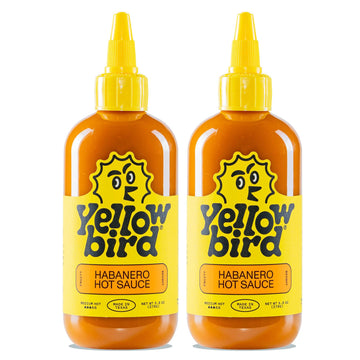Yellowbird Classic Habanero Hot Sauce 9.8 oz. Pantry Size (Medium Hot | 2 Bottles | Made in Texas)