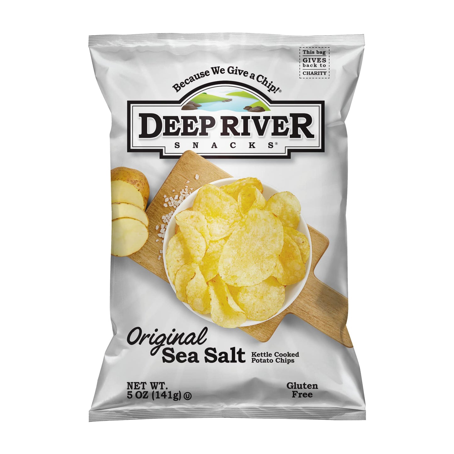 Deep River Snacks Original Sea Salt Kettle Cooked Potato Chips, 5-Ounce (Pack Of 12)