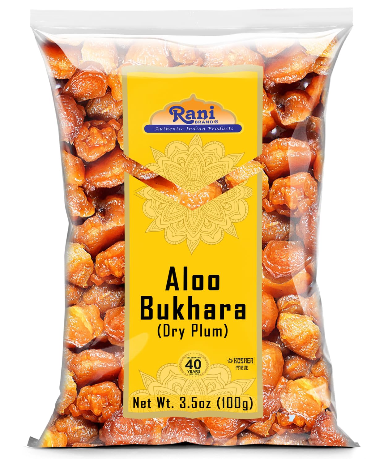 Rani Aloo Bukhara Dry Plum 3.5oz - All Natural, Salt Free, Vegan, Gluten Friendly, NON-GMO, Kosher, Indian Origin