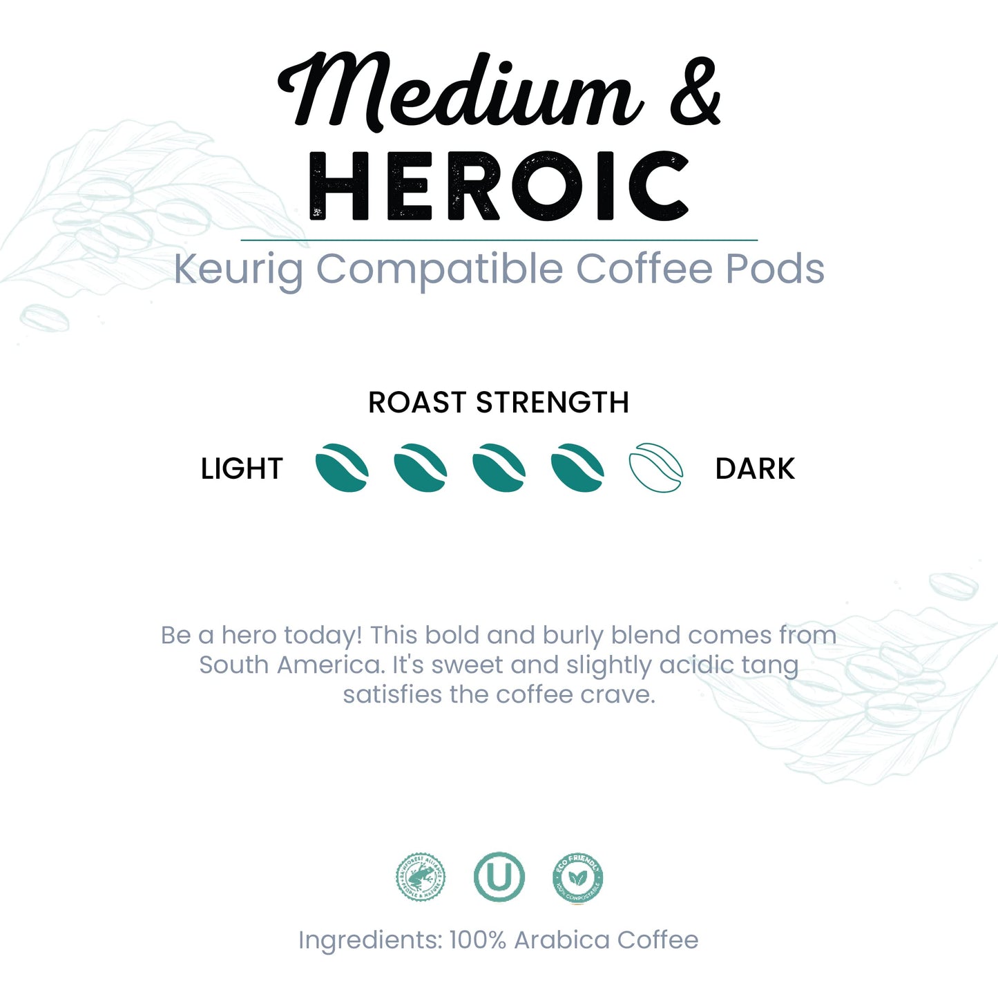 Tayst Coffee Pods, Medium & Heroic Medium Roast, K Cups Compatible With Keurig Coffee Maker, Sustainable Single Serve, Pack Of 1