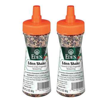 Eden Shake Furikake, Made In Japan, Rice Seasoning, No Sugar, Seaweed, Nori, Pickled Red Shiso Leaf, Black And White Sesame Seeds, Rice Topping, Onigiri, 2.1 Oz (2-Pack)