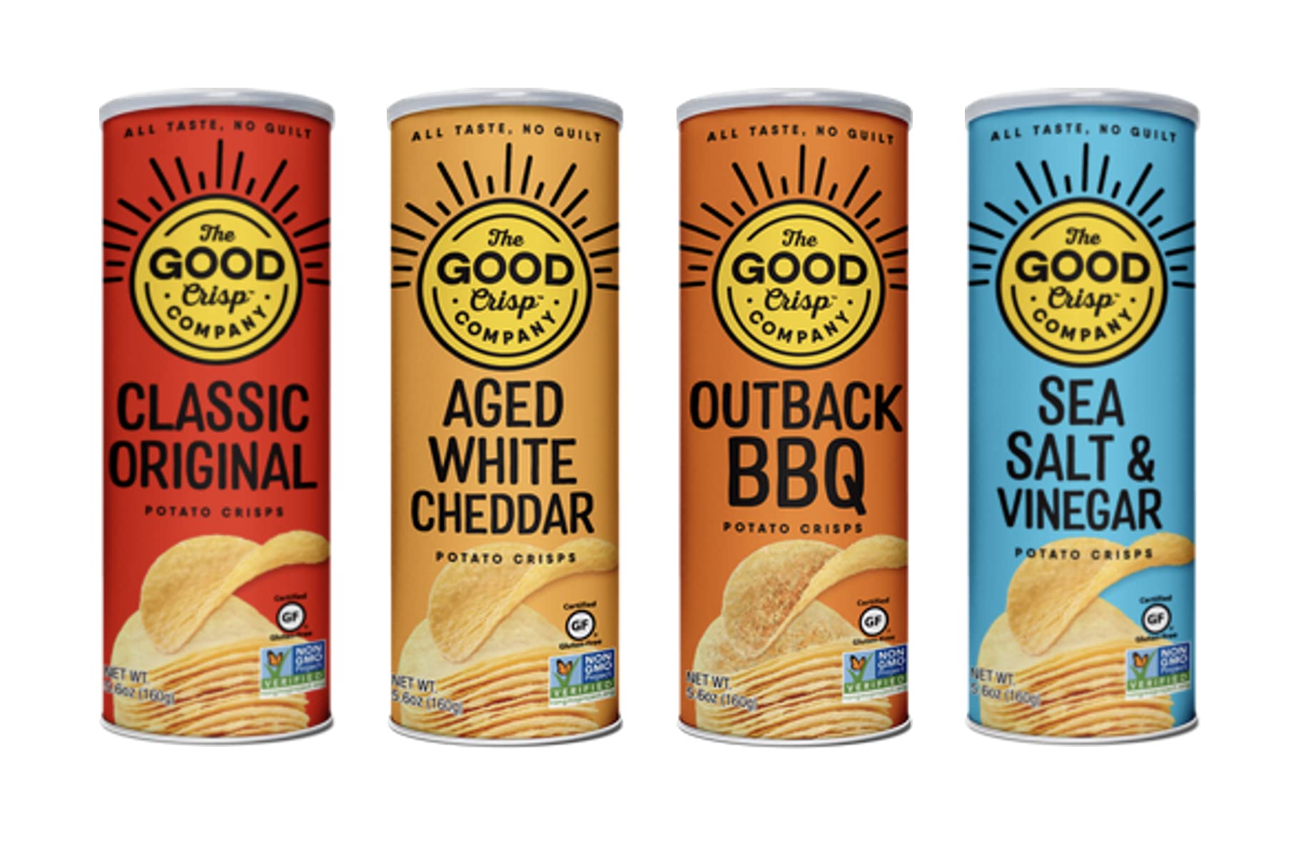 The Good Crisp Company, Potato Chips Variety Pack, 5.6 Ounce Canisters, Pack Of 4 (Variety Pack) Non-Gmo, Allergen Friendly, Pot