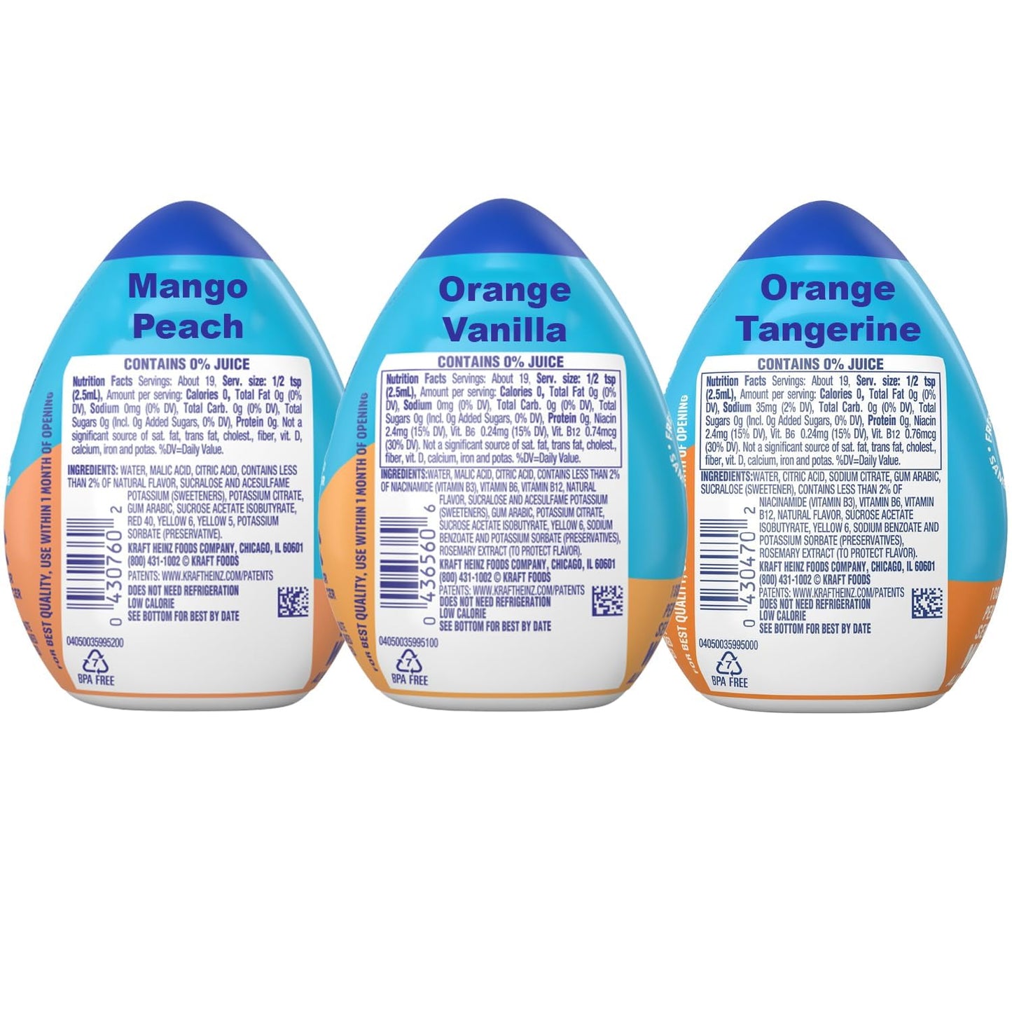 Mio Energy Water Enhancer Variety Pack, 3 Flavors, Caffeine & B-Vitamins, 1.62 fl oz