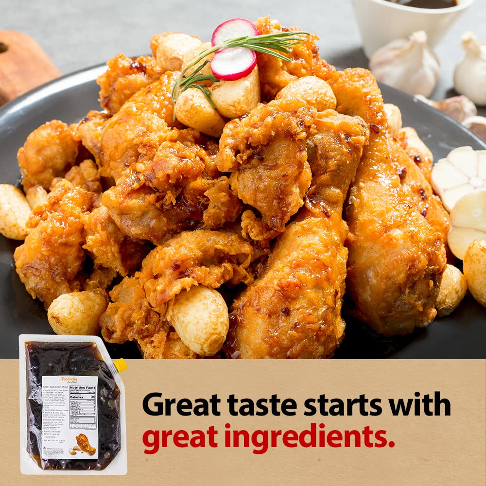 Foodrella Korean Fried Chicken Sweet Garlic Soy Sauce, 2.2 LB (1kg)
