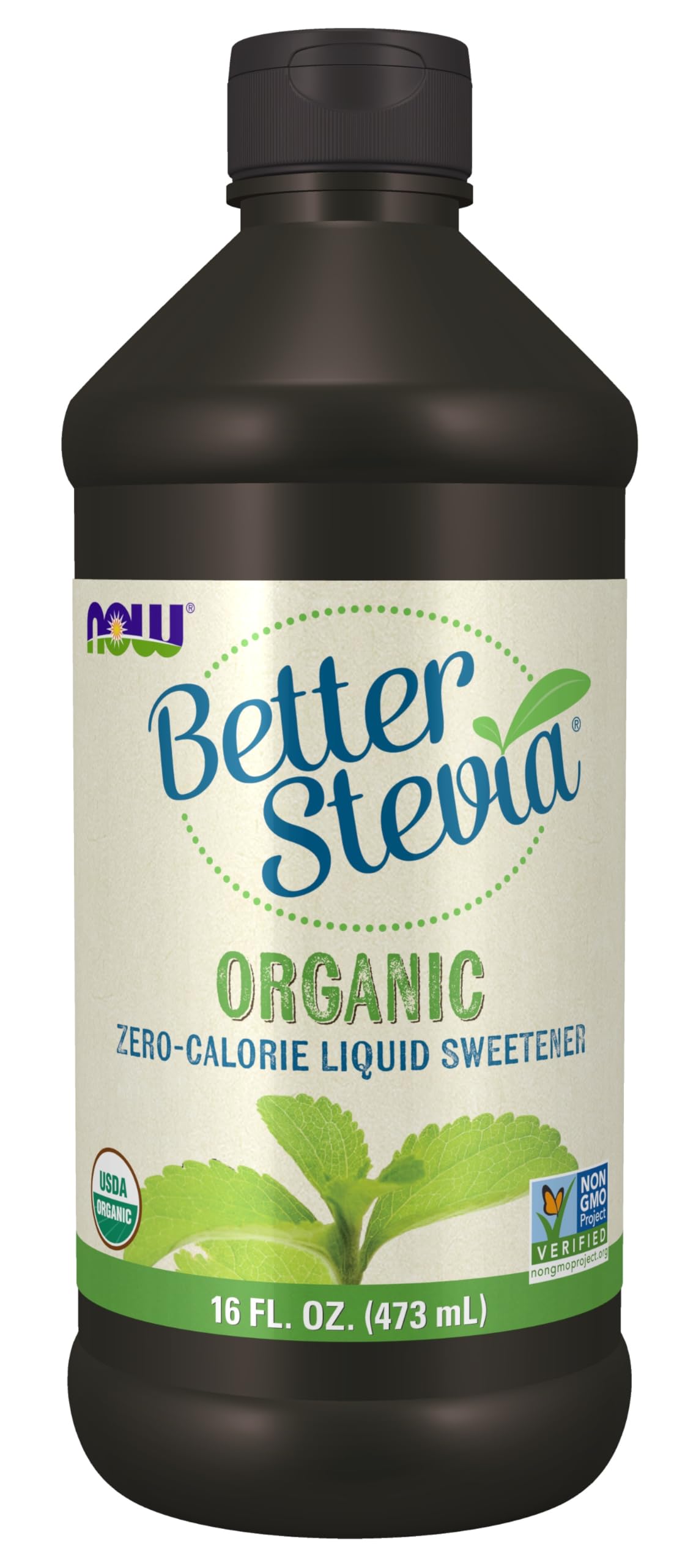 NOW Foods BetterStevia Organic Zero-Calorie Liquid Sweetener  Keto Friendly  Suitable for Diabetics  No Erythritol  16-Ounce