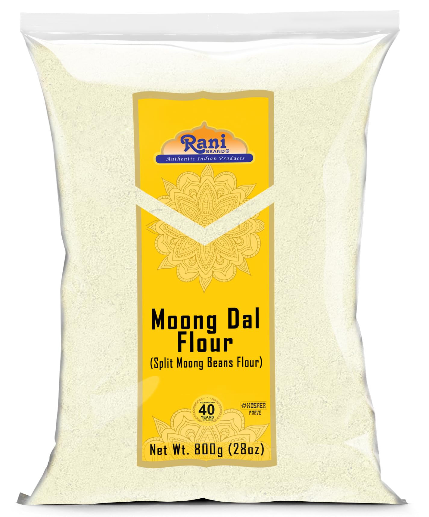 Rani Moong Flour, Mung Bean Flour, Vegan, Gluten Friendly, 28oz (800g), Non-GMO, Kosher, Indian Origin