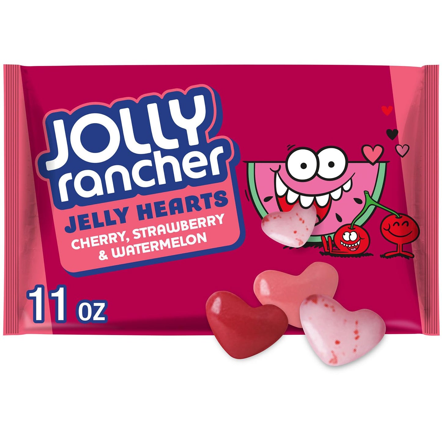 JOLLY RANCHER Assorted Fruit Flavored Jelly Hearts, Valentines Day Candy Bag, 11 oz